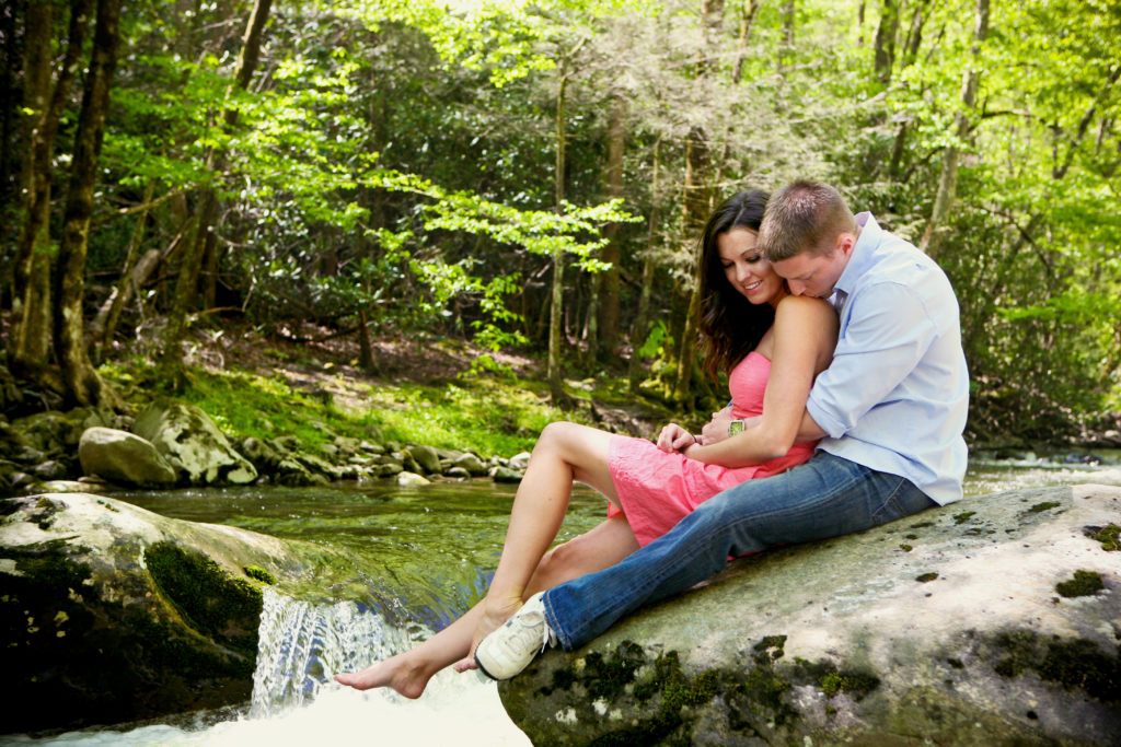 mountain river engagement pictures