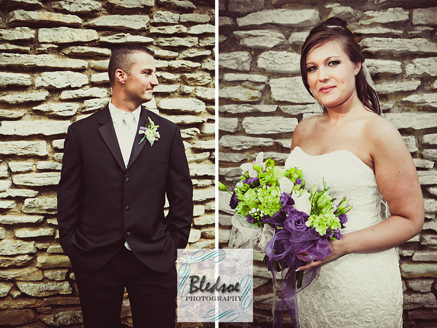 Groom and brides portraits at Knoxville Botanical Gardens wedding.
