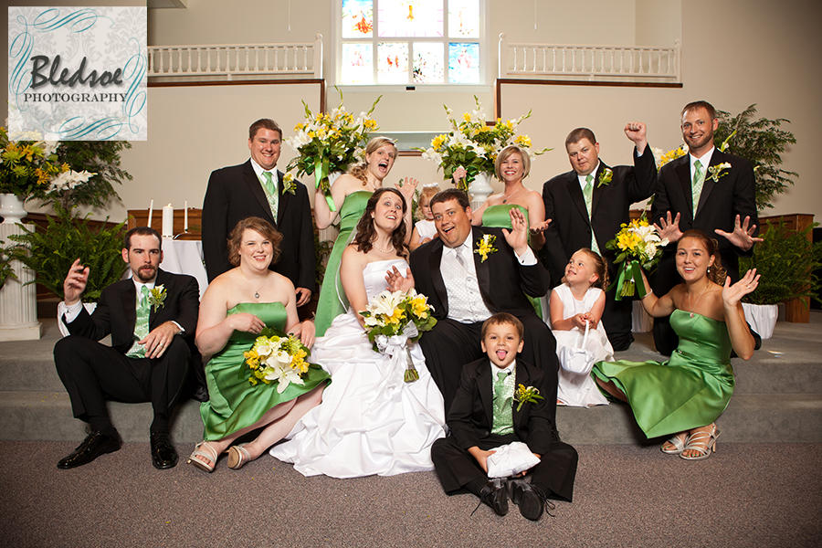 Silly wedding party photo.