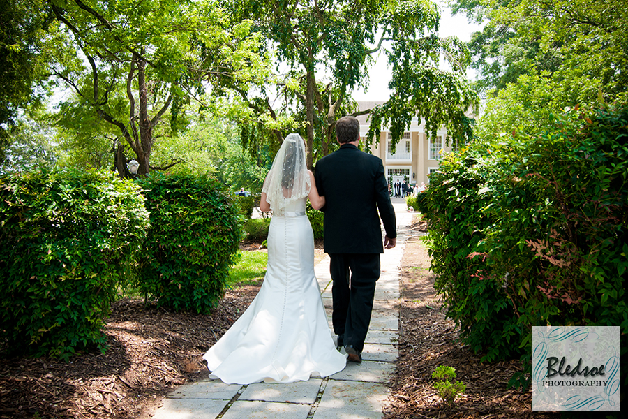 Father walking daughter down the aisle. Wedding at The Dent House in Chattanooga, TN. © Bledsoe Photography