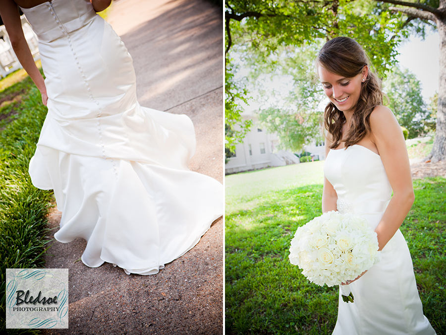 Blushing bride Wedding at The Dent House in Chattanooga, TN. © Bledsoe Photography