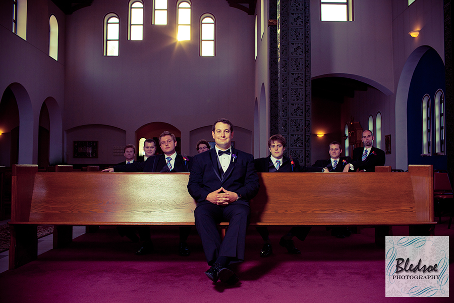 Groomsmen atBashakes wedding at Holy Trinity Greek Orthodox Church, Nashville. ©Bledsoe Photography