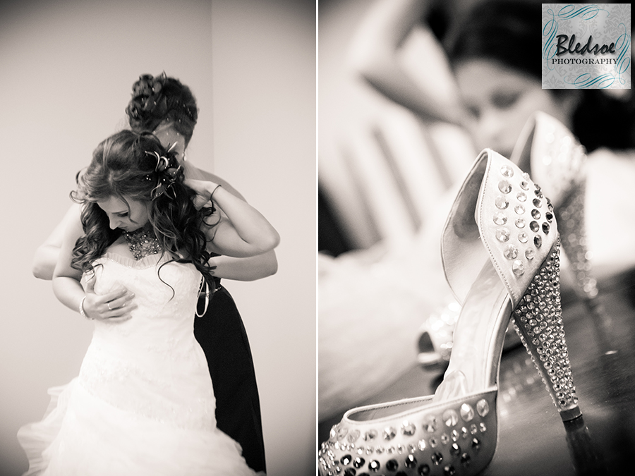 Bride dressing. Bashakes wedding at Holy Trinity Greek Orthodox Church, Nashville. ©Bledsoe Photography