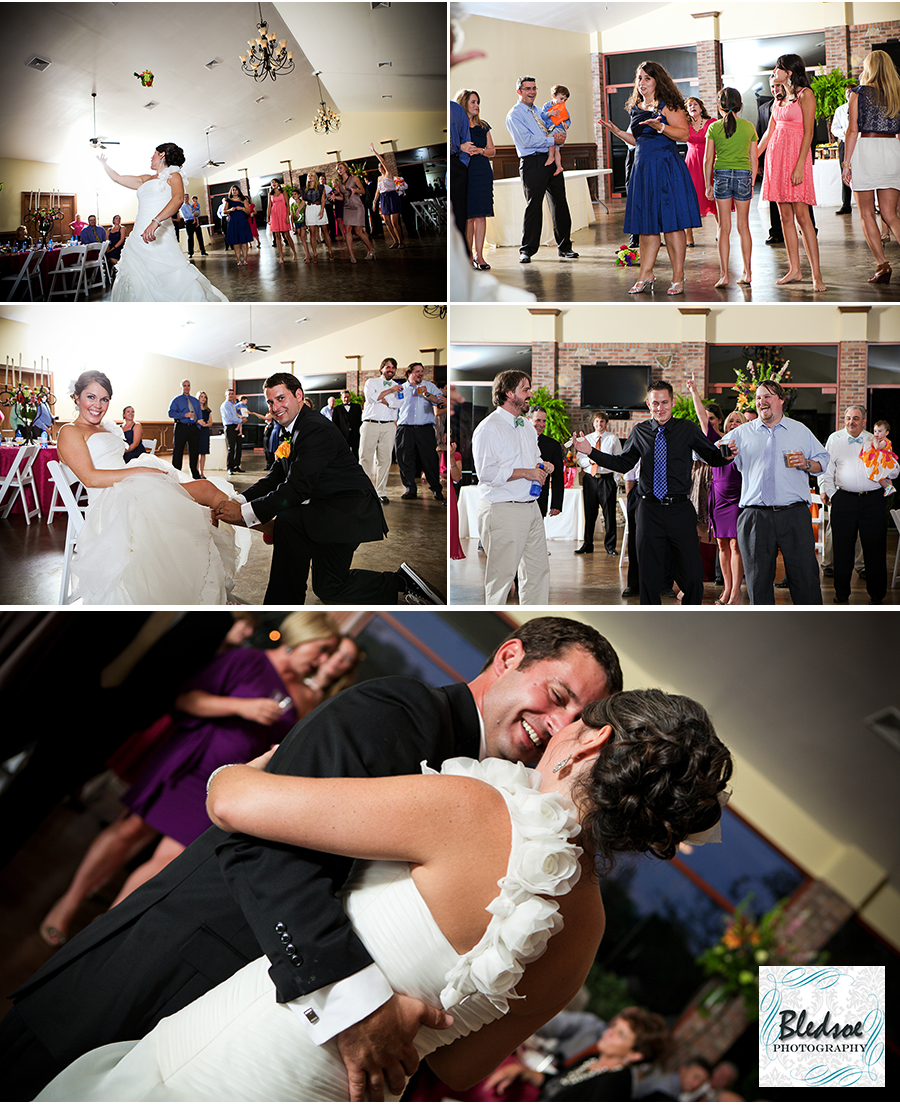 Bouquet toss, garter toss and last dance at Hunter Valley Farm, Knoxville wedding photographer