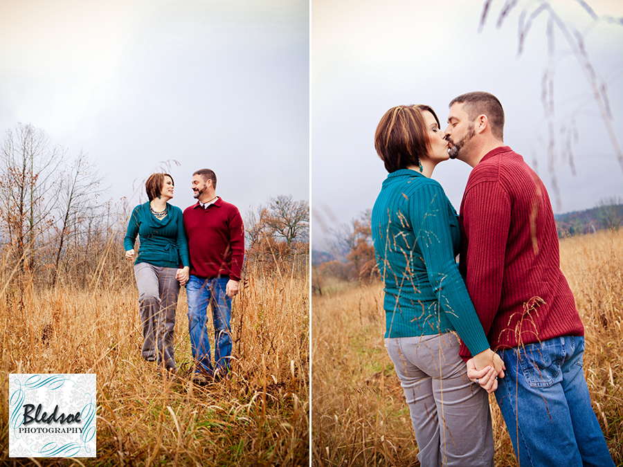 Portrait in fall at Cades Cove field, Knoxville photographer, Bledsoe Photography