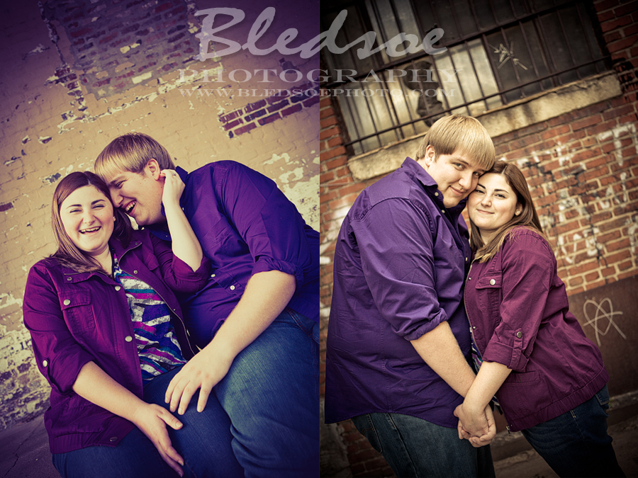 Fall engagement photos in the Old City alleys, Knoxville wedding & engagement photographer, © Bledsoe Photography
