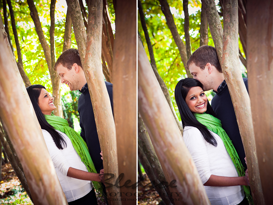Fall engagement portrait photos at UT Garden, Knoxville Wedding & Engagement Photographer, ©Bledsoe Photography