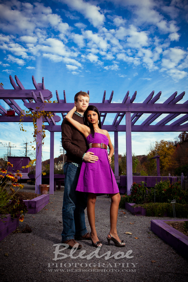Fall engagement portrait photos at UT Garden, Knoxville Wedding & Engagement Photographer, ©Bledsoe Photography