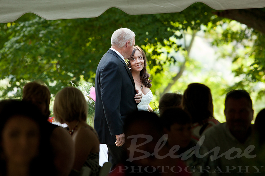 Father walking bride down the aisle at Glenmore Mansion wedding. Knoxville Wedding Photographer. © Bledsoe Photography