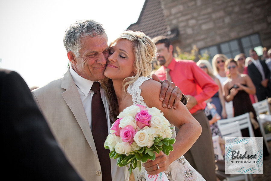 Father kissing bride at Chateau Selah © Bledsoe Photography Knoxville