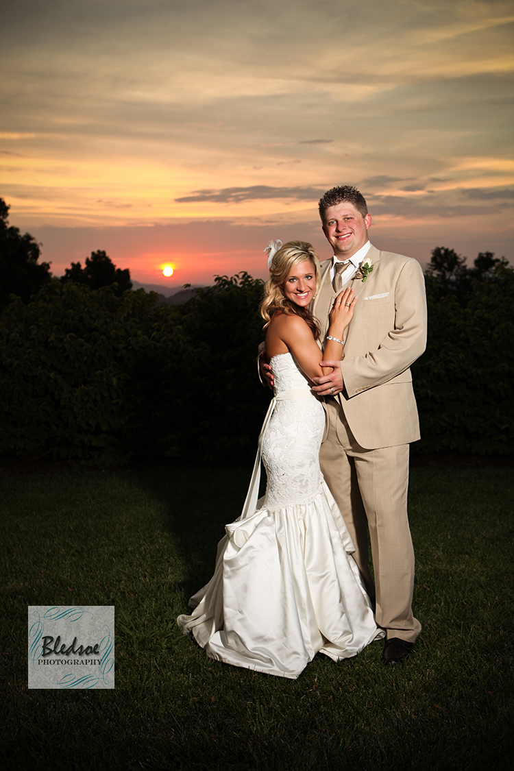 Wedding portrait at sunset at Chateau Selah © Bledsoe Photography Knoxville