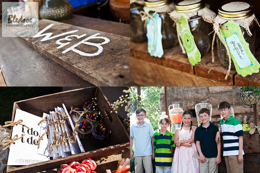 Firefly jars, wedding coloring books at Chateau Selah © Bledsoe Photography Knoxville