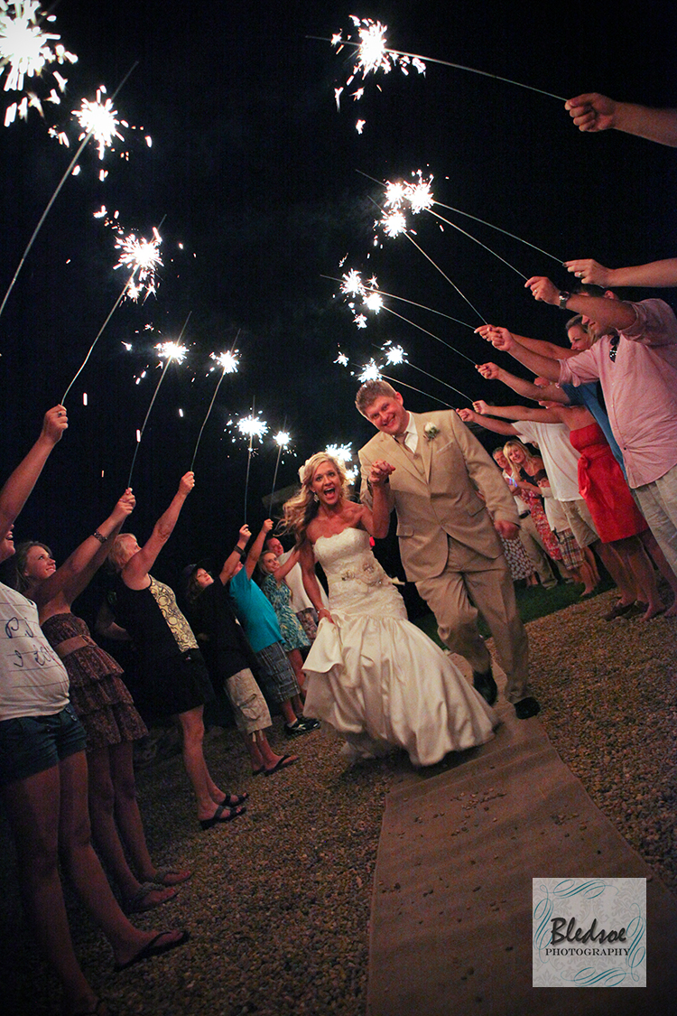 Sparkler wedding exit at Chateau Selah © Bledsoe Photography Knoxville