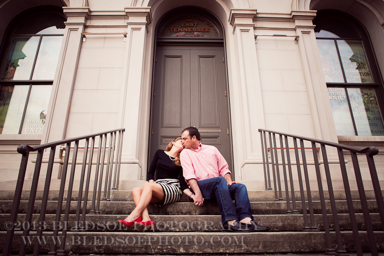 Danielle and Thomas engagement session at East TN History Museum @Bledsoe Photography