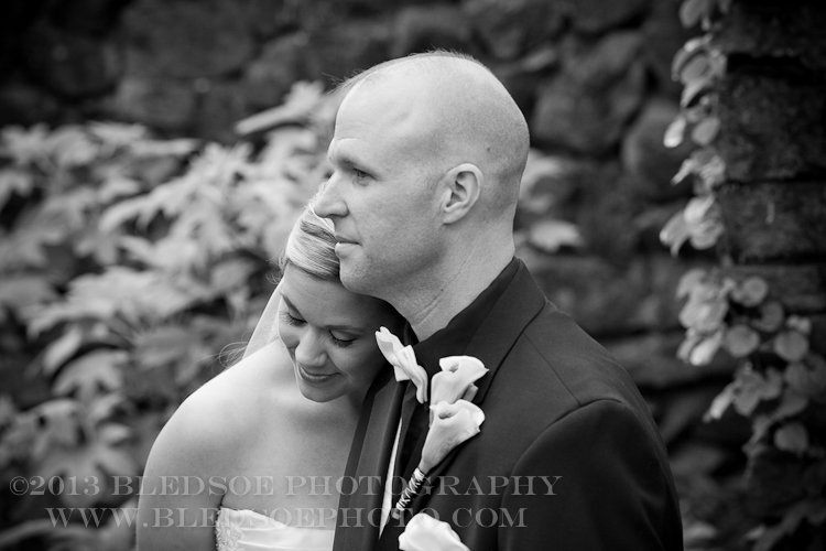Bride and Groom, candid black and white from 2nd shooter, knoxville wedding photographer, ©Bledsoe Photography