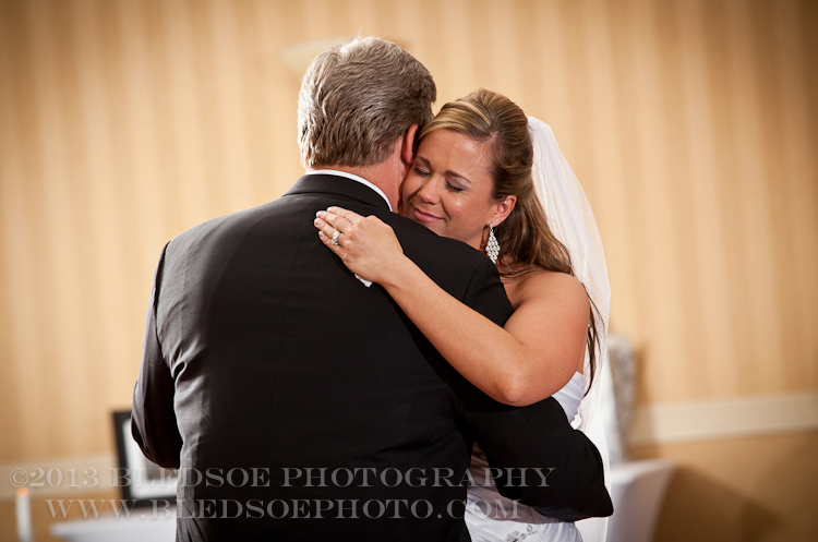 Crying bride dancing with her father, father-daughter dance, knoxville wedding photographer, ©Bledsoe Photography
