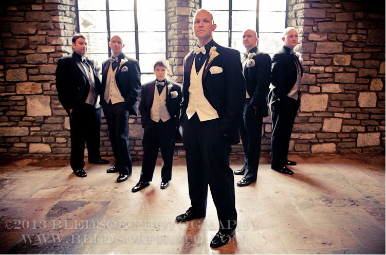 Groom and groomsmen portrait at knoxville botanical gardens, knoxville wedding photographer, ©Bledsoe Photography
