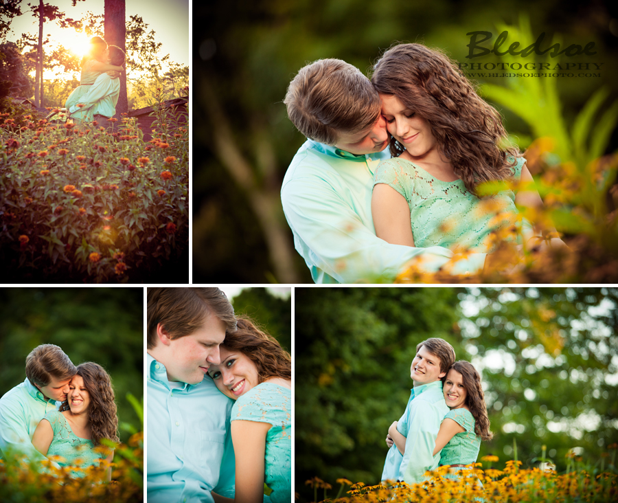 mint green engagement portrait session at Knoxville Botanical Gardens, © Bledsoe Photography