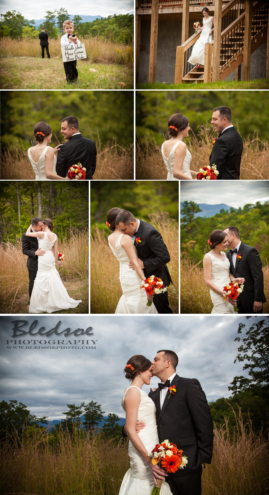 First look with bride and groom, Gatlinburg mansion mountaintop wedding photographer knoxville