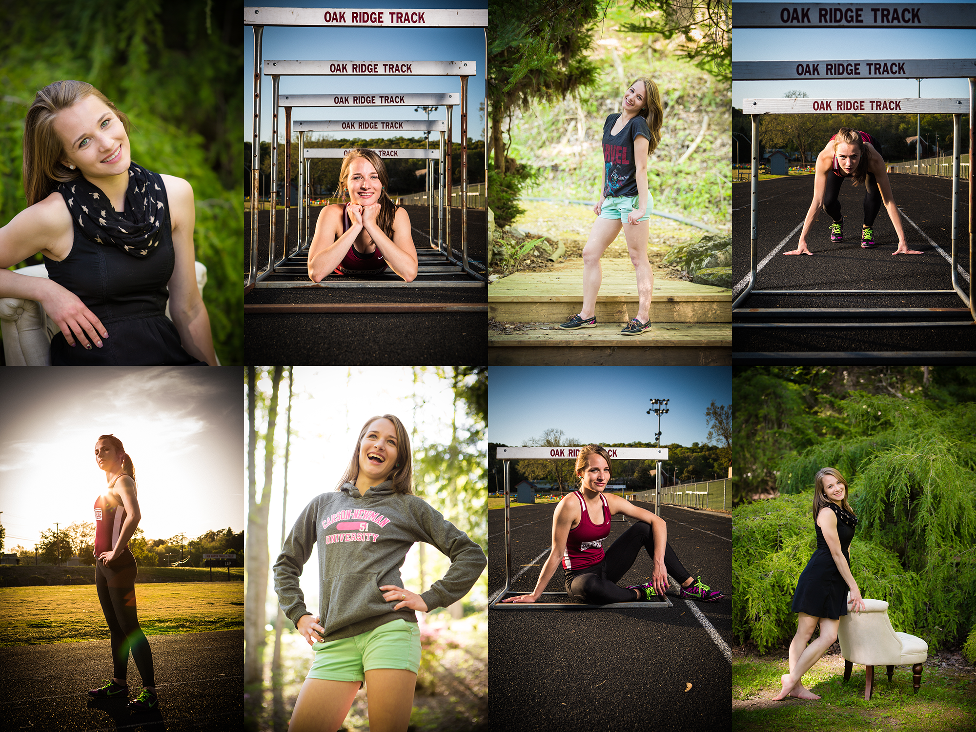 Oak Ridge High School senior photography collage