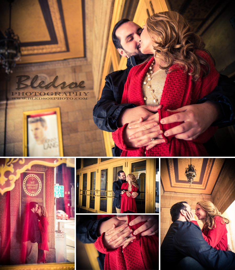 Tennessee Theatre engagement photo session in Knoxville, TN 