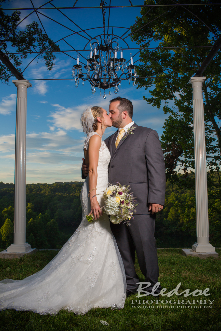 backyard wedding on the lake, chandelier arbor, knoxville tn wedding photographer
