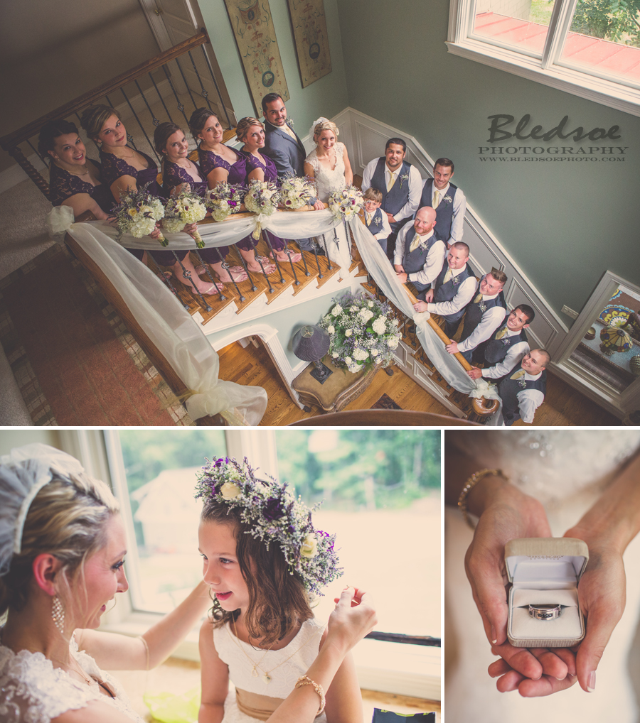 bridal party on staircase, knoxville wedding photograher