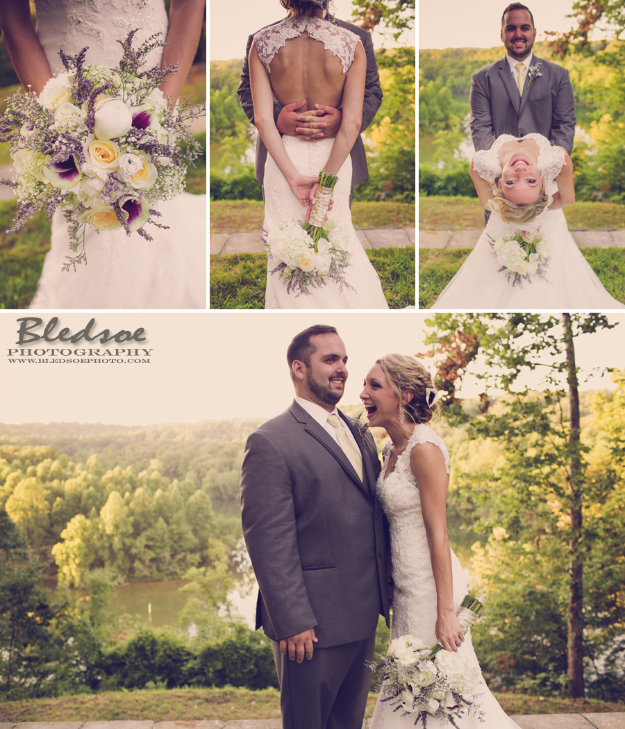 bride and groom portrait, backyard wedding on the lake, purple, gray, gold, lavender, knoxville tn wedding photographer photography