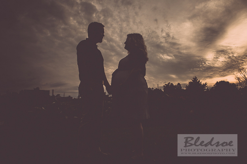 sunset silhouette maternity photo in knoxville © Bledsoe Photography