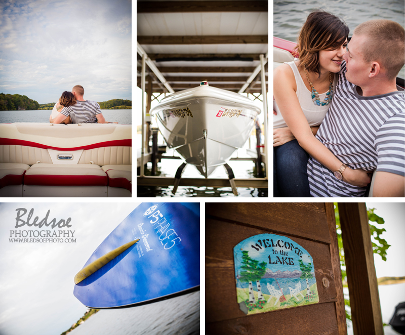 knoxville engagement photo session ft loudon lake wakeboard boat Bledsoe Photography