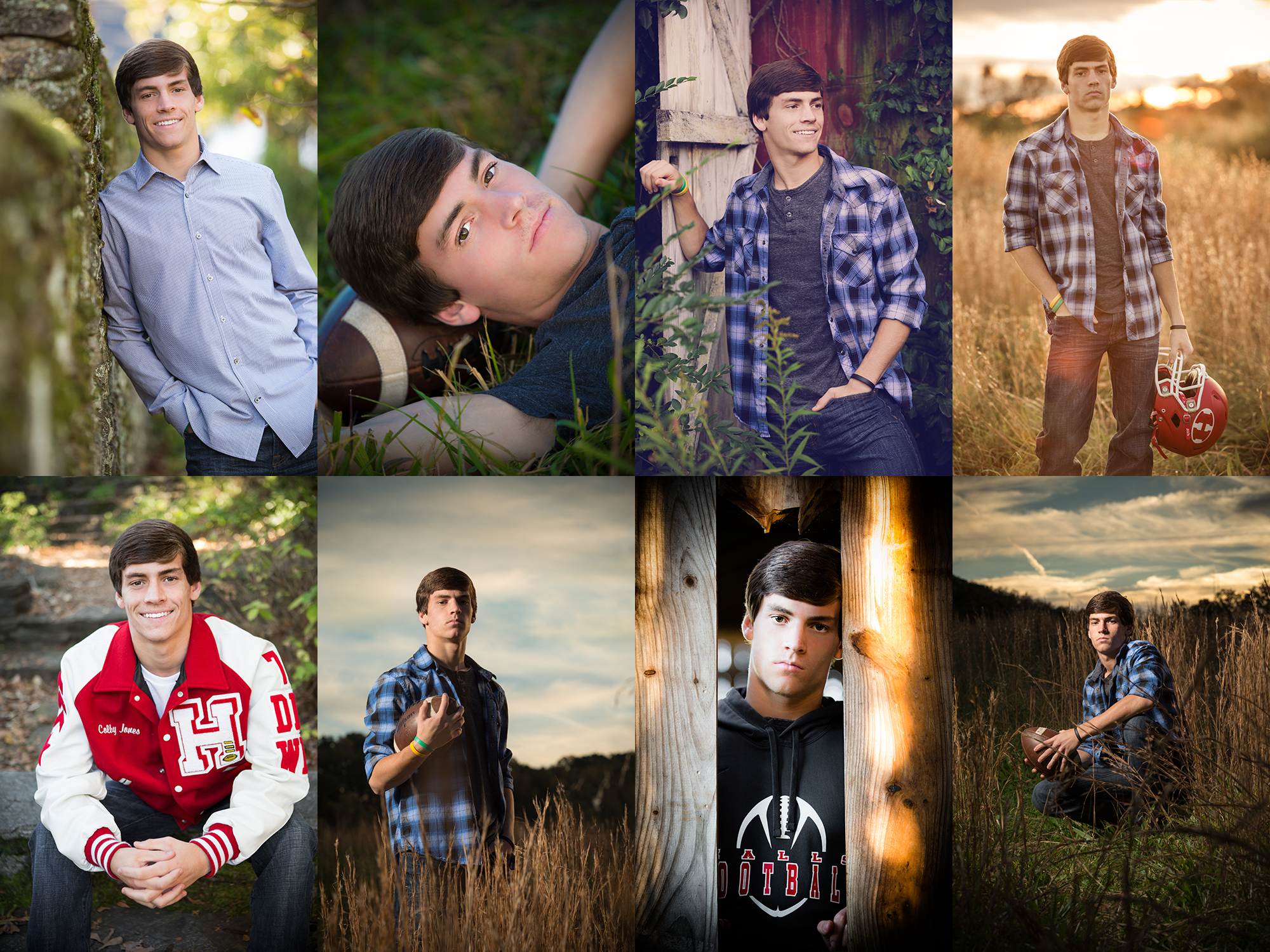 collage of halls high school senior portraits colby jones
