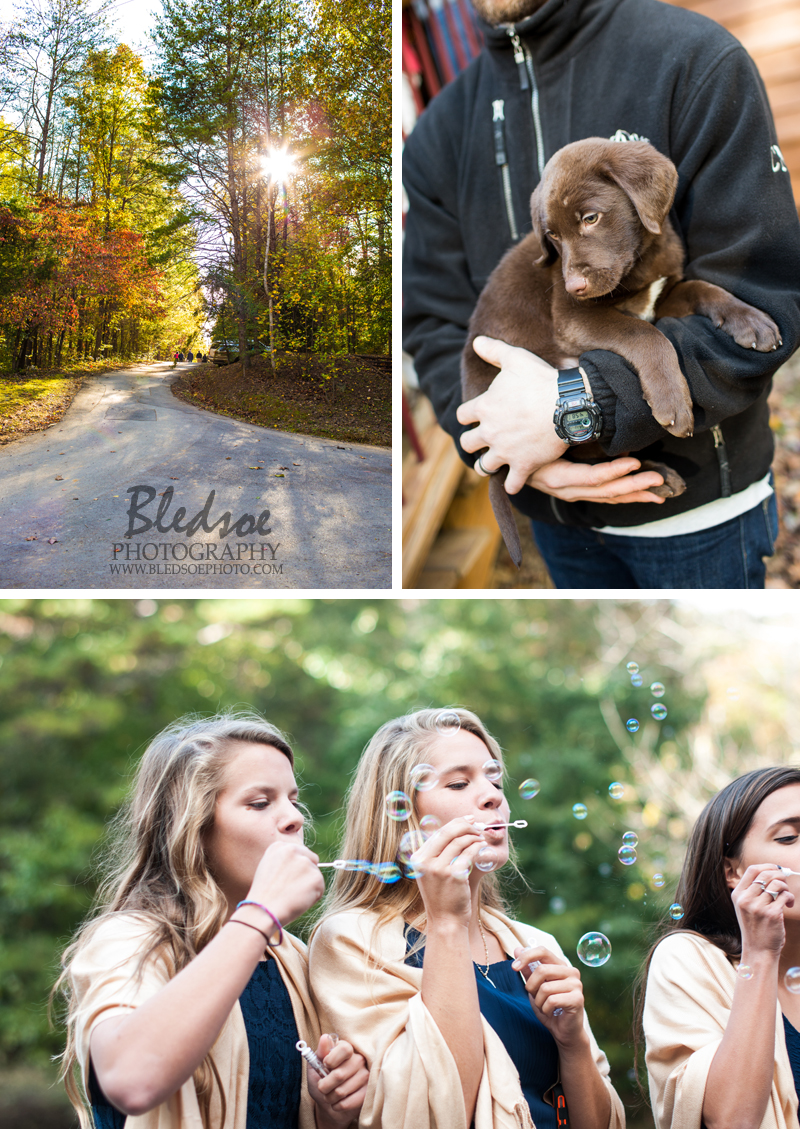 fall wedding reception at Hidden Hollow Resort, Chickamauga, GA, Bledsoe Photography, bubble exit, bubble getaway