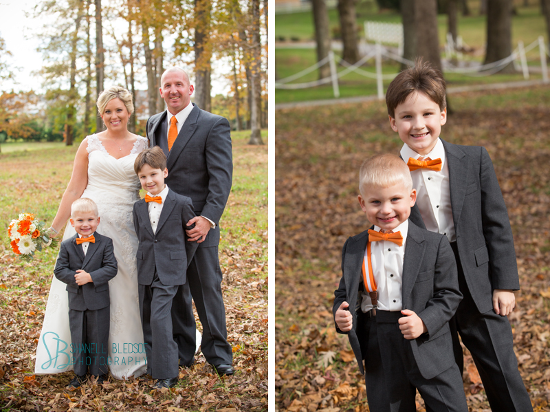 bridal party, legacy springs event center, knoxville wedding  photographer, bledsoe photography, orange and white wedding, gray bridesmaid dress, orange and white Toms shoes, orange suspenders, gray suit