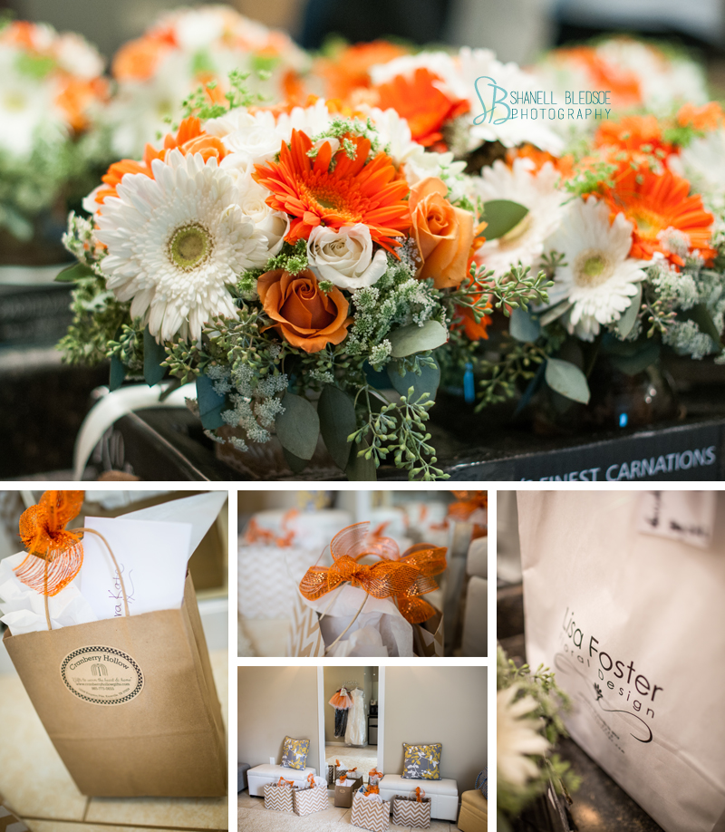 Lisa Foster Floral Design bridal and bridesmaid bouquet, orange and white bouquet, UT Vols bouquet, knoxville wedding photographer, bledsoe photography