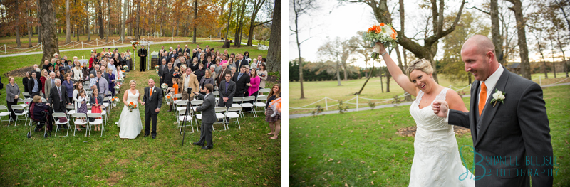wedding ceremony, legacy springs event center, Knoxville wedding  photographer, Bledsoe photography, orange and white UT Vols wedding