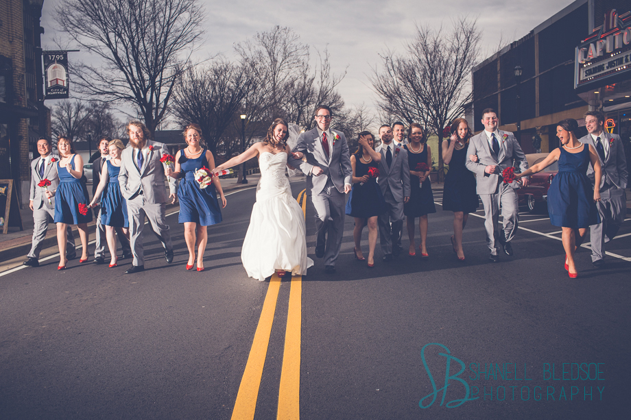 Old Hollywood theme wedding at Capitol Theatre in Maryville, TN on Valentine's Day. © Shanell Bledsoe Photography