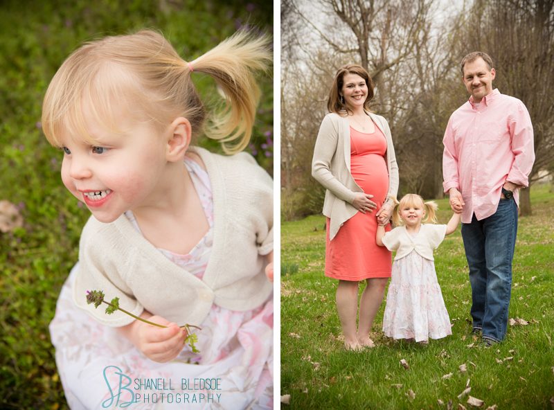 Spring family photos portraits in Nashville and Knoxville, coral colors, third birthday, 3 year old