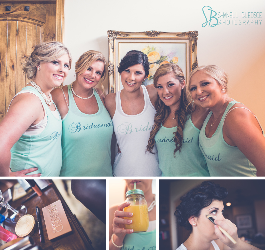mint, aqua, teal wedding colors, bridesmaid tank tops, shanell bledsoe photography