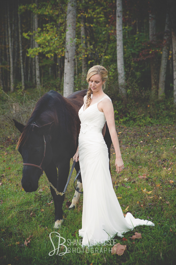 After the wedding bridal portrait photos at a horse farm in Jonesborough, TN. Shanell Bledsoe Photography, 