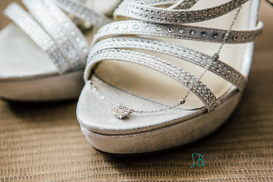 Knoxville wedding, Oliver Hotel, Wedding shoes, diamond necklace, shanell bledsoe photography