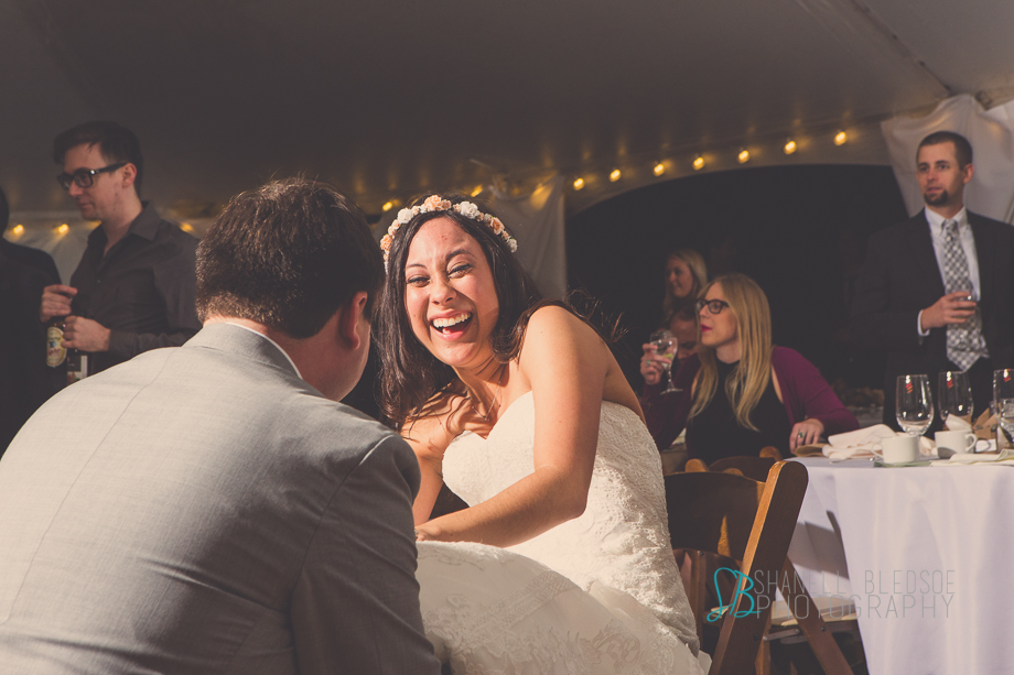 Knoxville wedding reception, mabry-hazen house, shanell bledsoe photography, bride laughing at garter toss