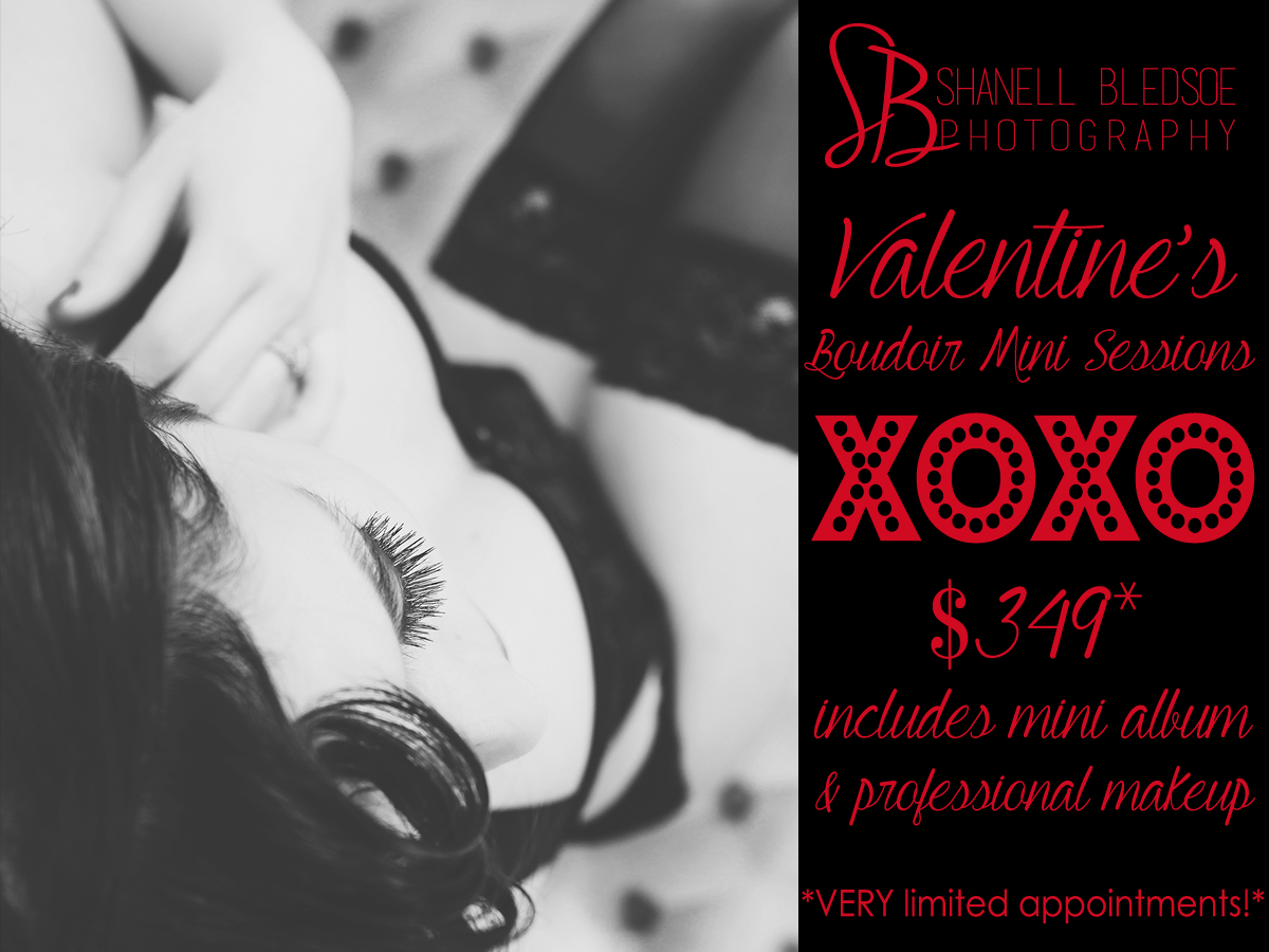 Valentine's Day boudoir photo mini sessions in Knoxville, TN.