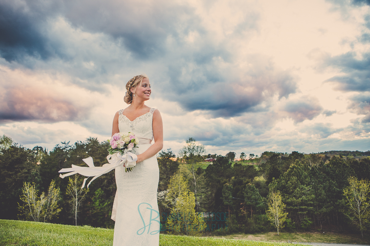 Bride on mountain, natural light, Kelly Stratton Carringer