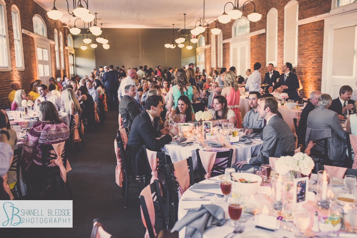 wedding reception at The Southern Depot in Knoxville, shanell bledsoe photography