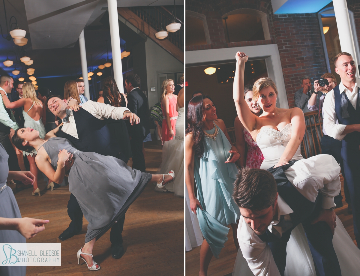 guests dancing at wedding reception at The Southern Depot in Knoxville TN