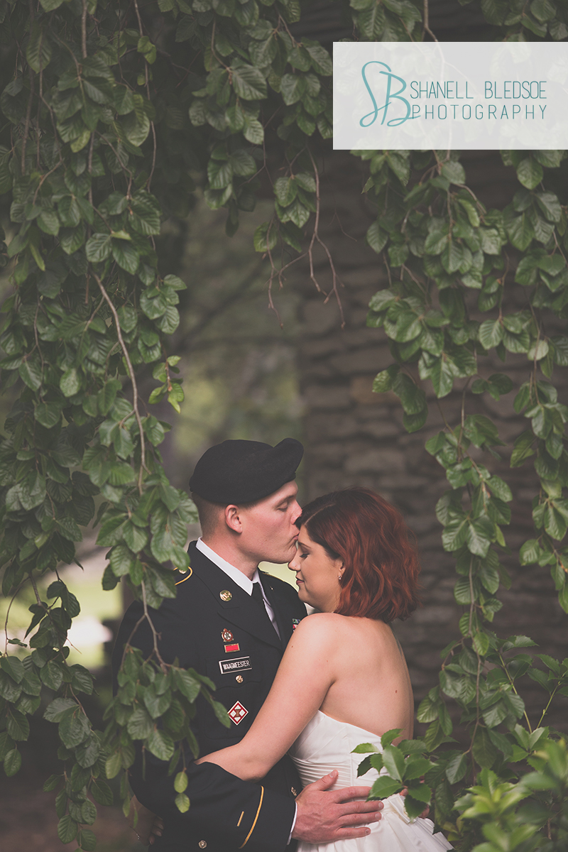 first anniversary photos in wedding dress and Army dress blues - knoxville tn