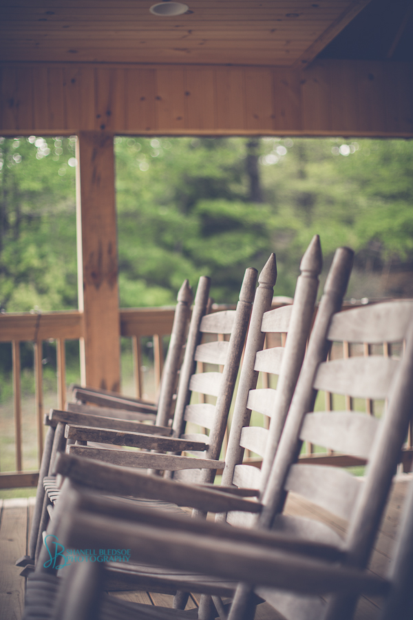 Rocking chairs at Sampson's Hollow wedding