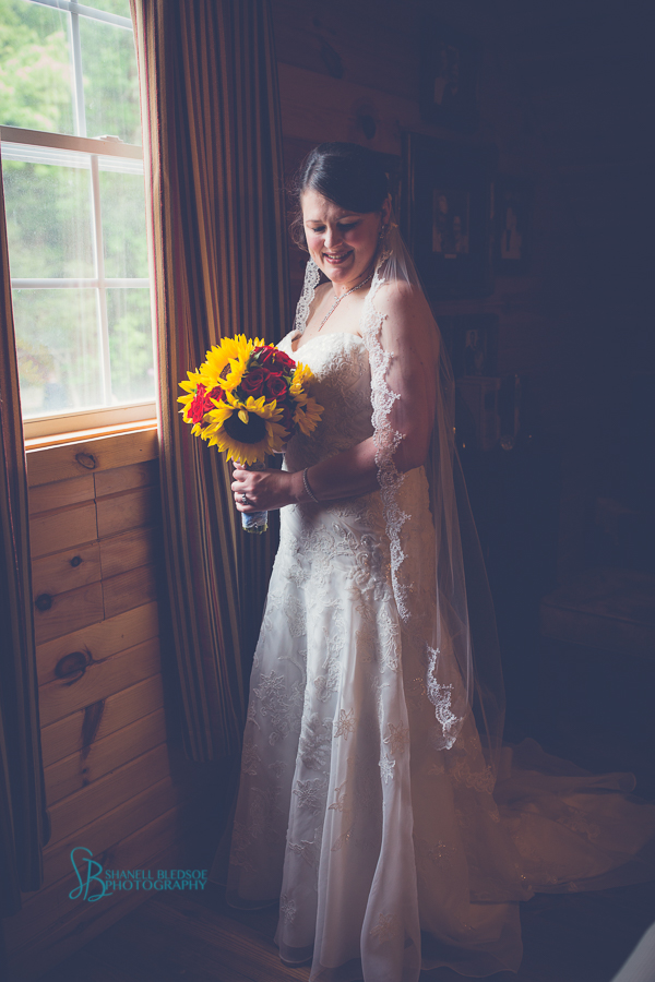 bride in soft window light