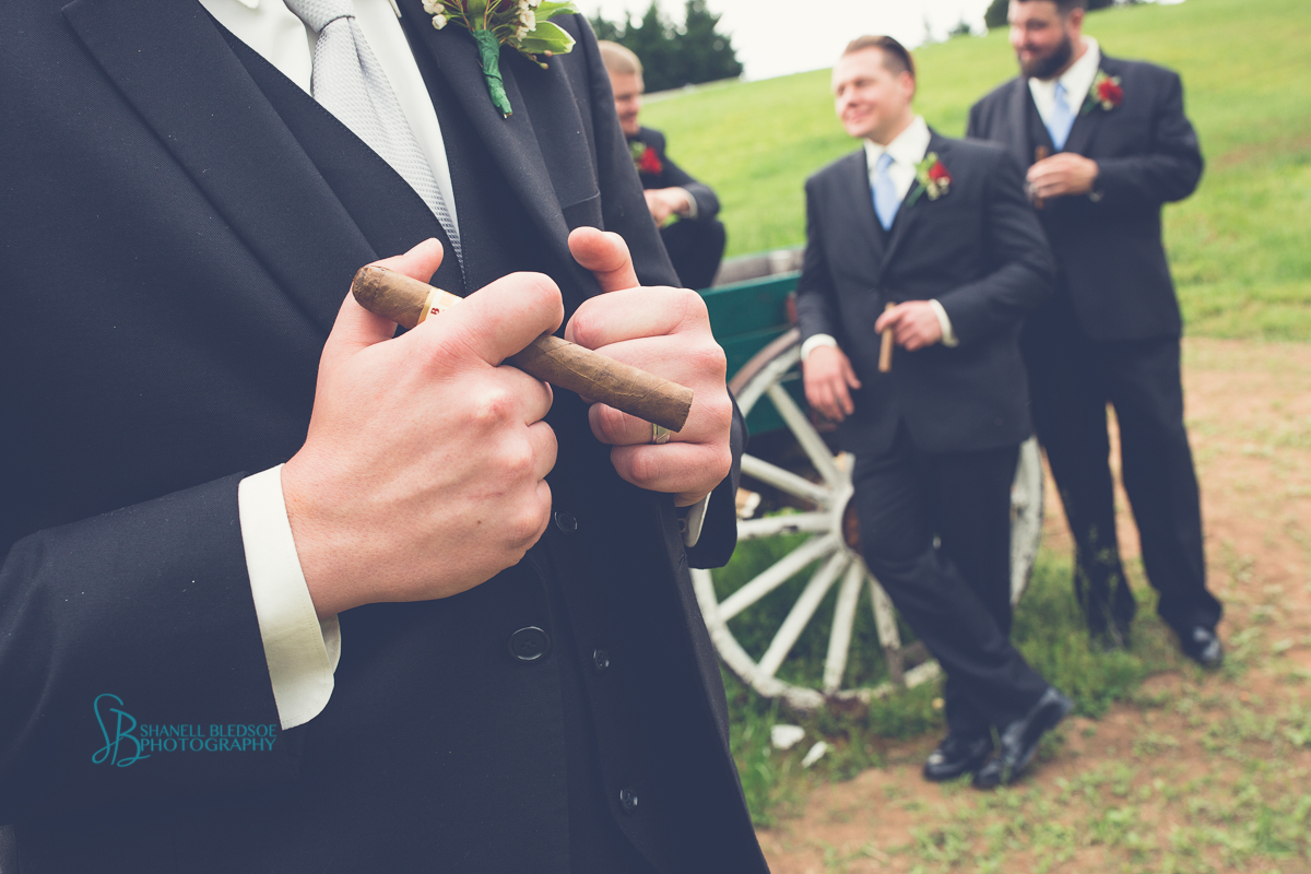 cigars around green wagon, sampson's hollow wedding