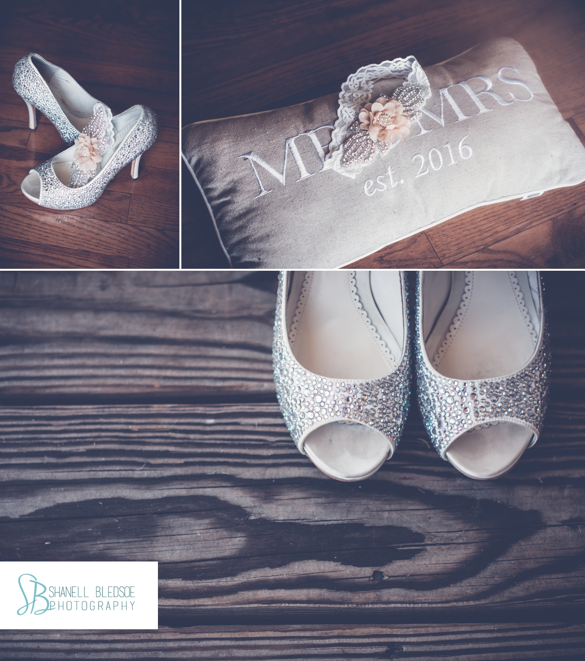 Rhinestone covered studded wedding heels by Benjamin Adams